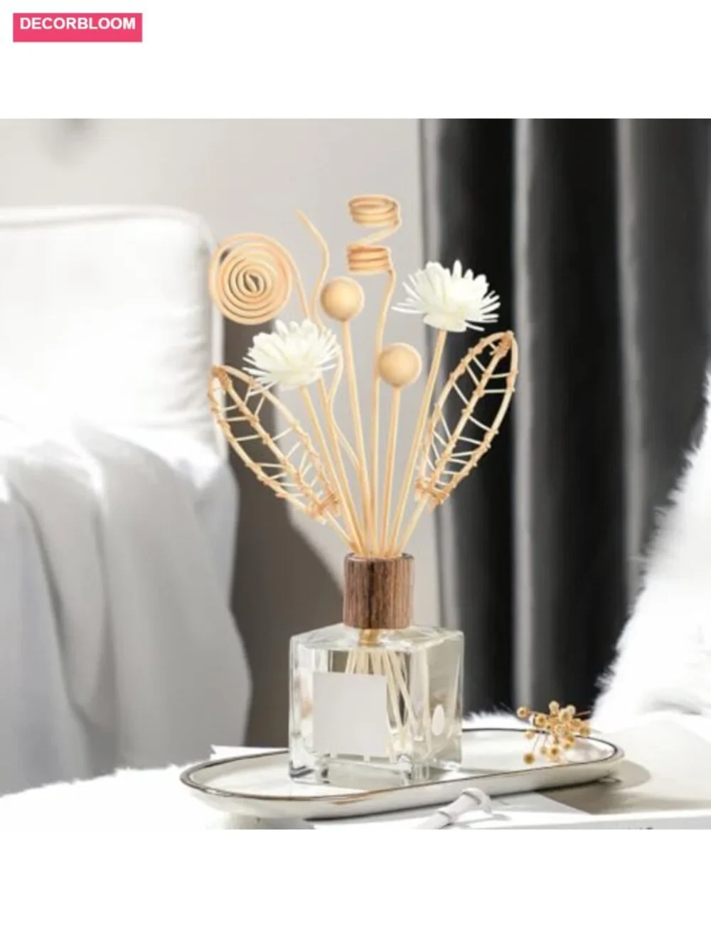 Rattan Reed Diffuser Sticks Set of 12 with Flowers Home Fragrance